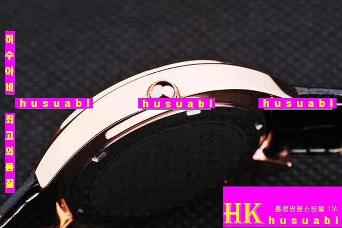 ĵ ڽð Replica Chopard Japanese Quartz MOVEMENT Rose Gold Case Bezel Crown Black Bracelet Women. sa-23